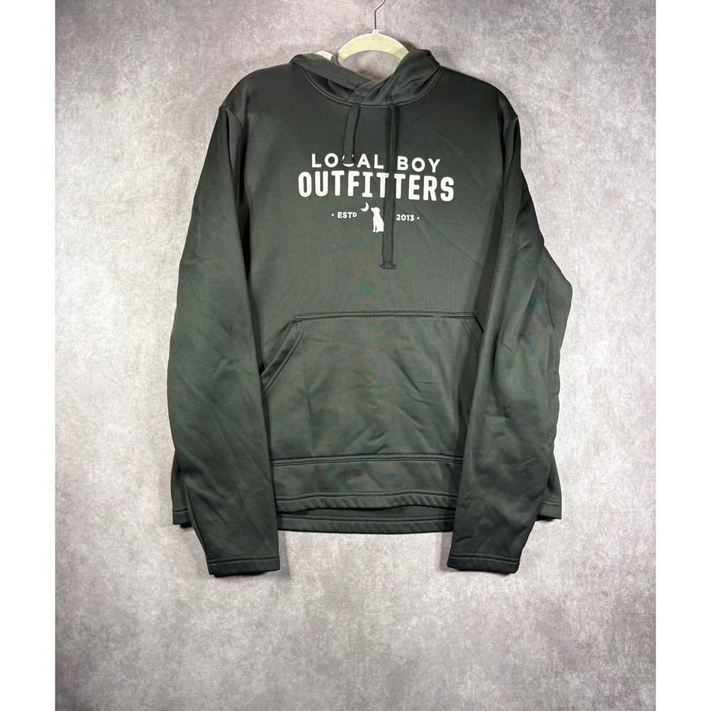 Local Boy Outfitters Hoodie Mens Large Green Performance Camo Fleece Pullover